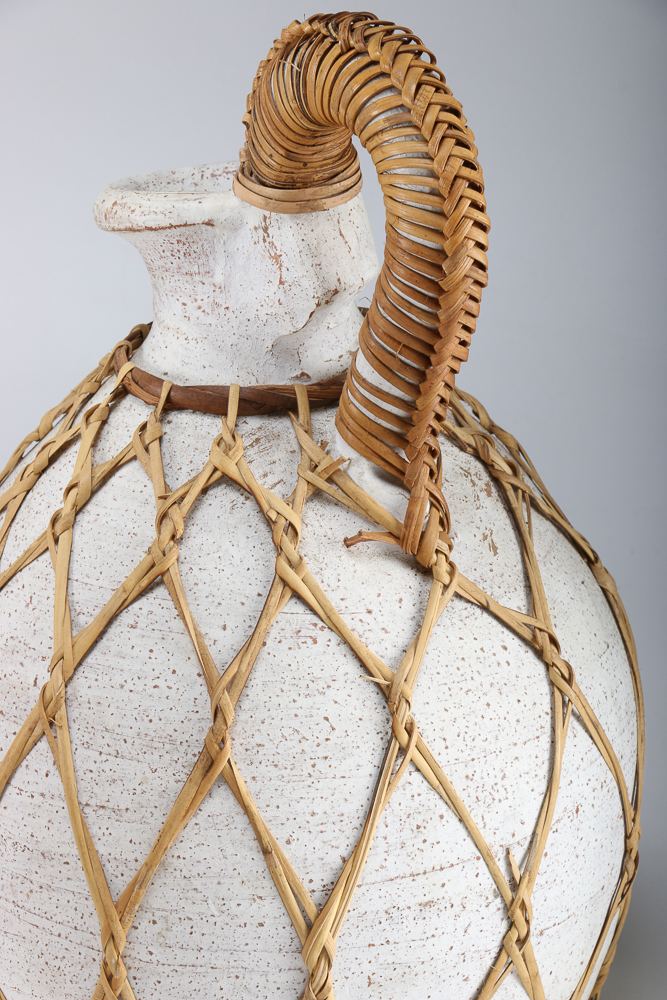 Group of Decorative Pottery Vases with Wicker Wrapping EBTH